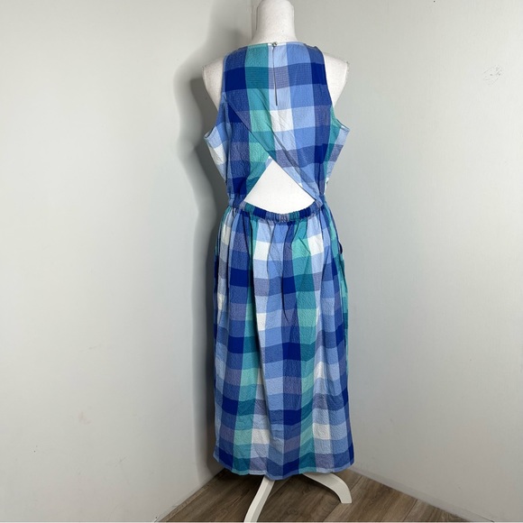 LOFT Plaid Cutout Back Midi Pocket Dress - Picture 13 of 15